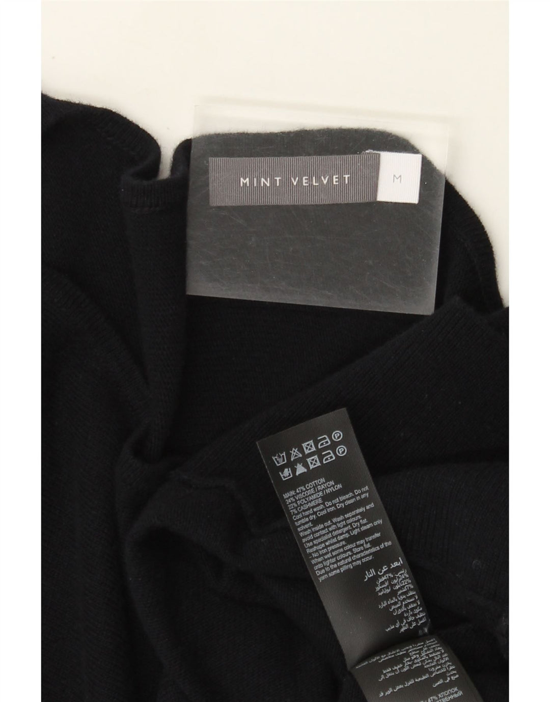 Suéter feminino MINT VELVET com gola canoa grande Reino Unido 14 médio preto