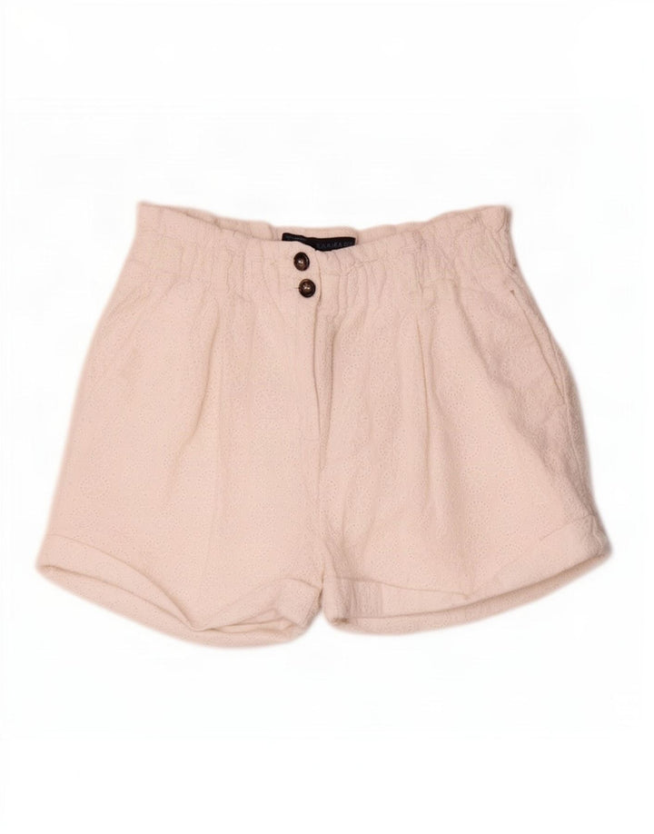 Zara Shorts feminino casual pequeno W26 branco