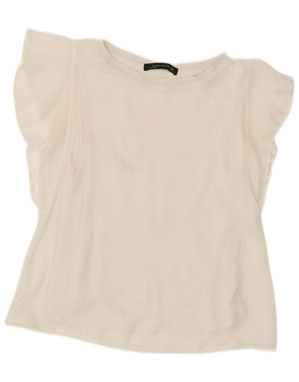 Blusa feminina Zara Top UK 12 poliéster branco médio
