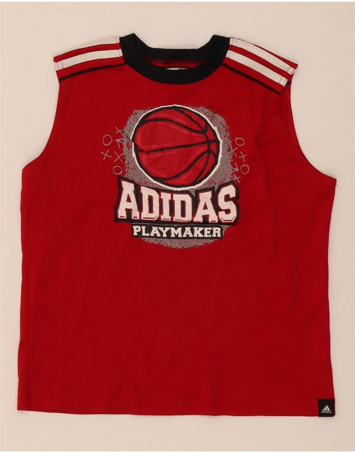 Adidas Meninos Graphic Vest Top 6-7 Anos Vermelho Colorblock Poliéster