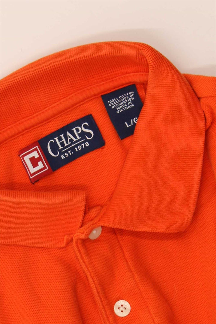 Camisa polo masculina CHAPS grande algodão laranja