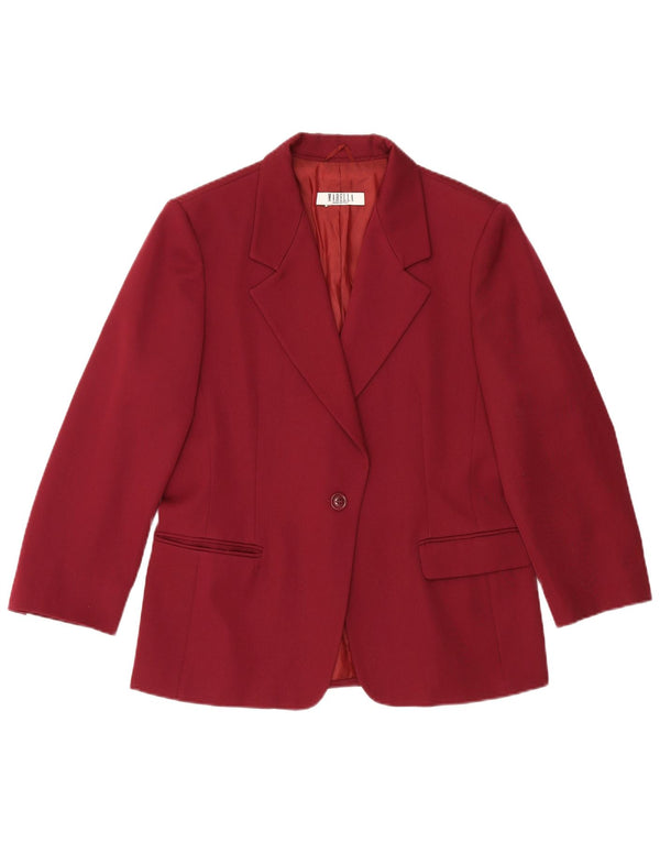 Conjunto de saia feminina Marella com 1 botão e 2 peças Reino Unido 18 XL W34 lã cor de vinho