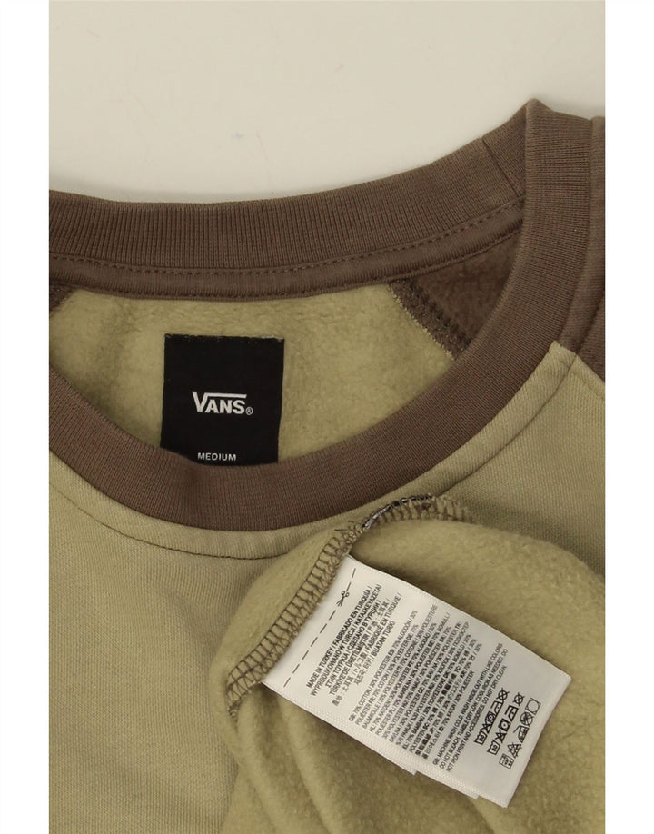 VANS Mens Moletom Jumper Médio Cáqui Colourblock Algodão