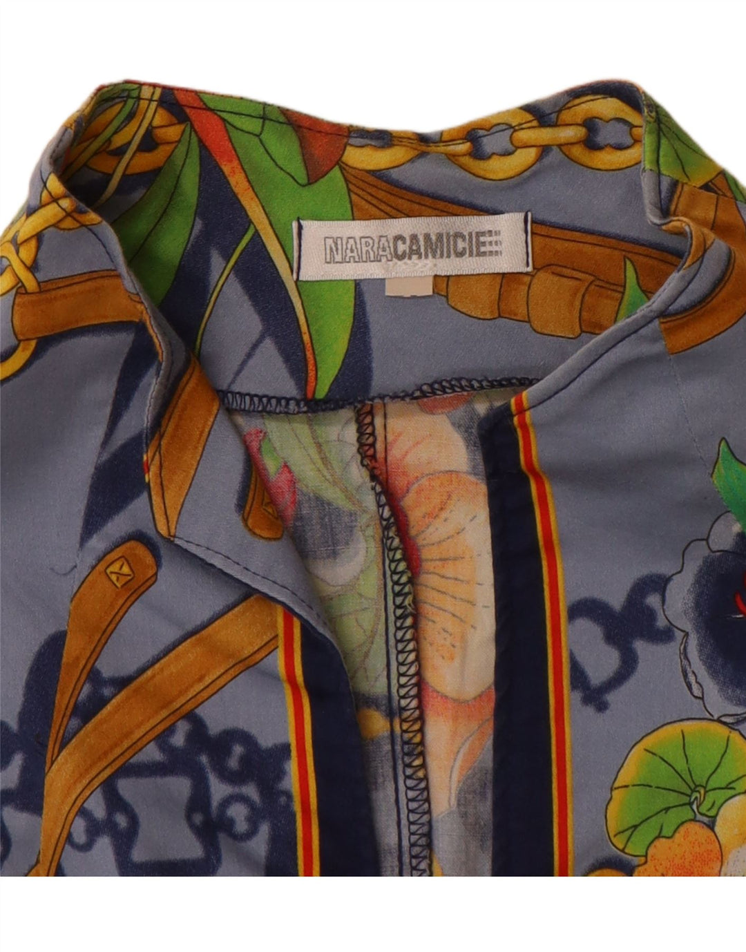 NARACAMICIE Blusa feminina estampada manga 3/4 Reino Unido 16 grande azul floral