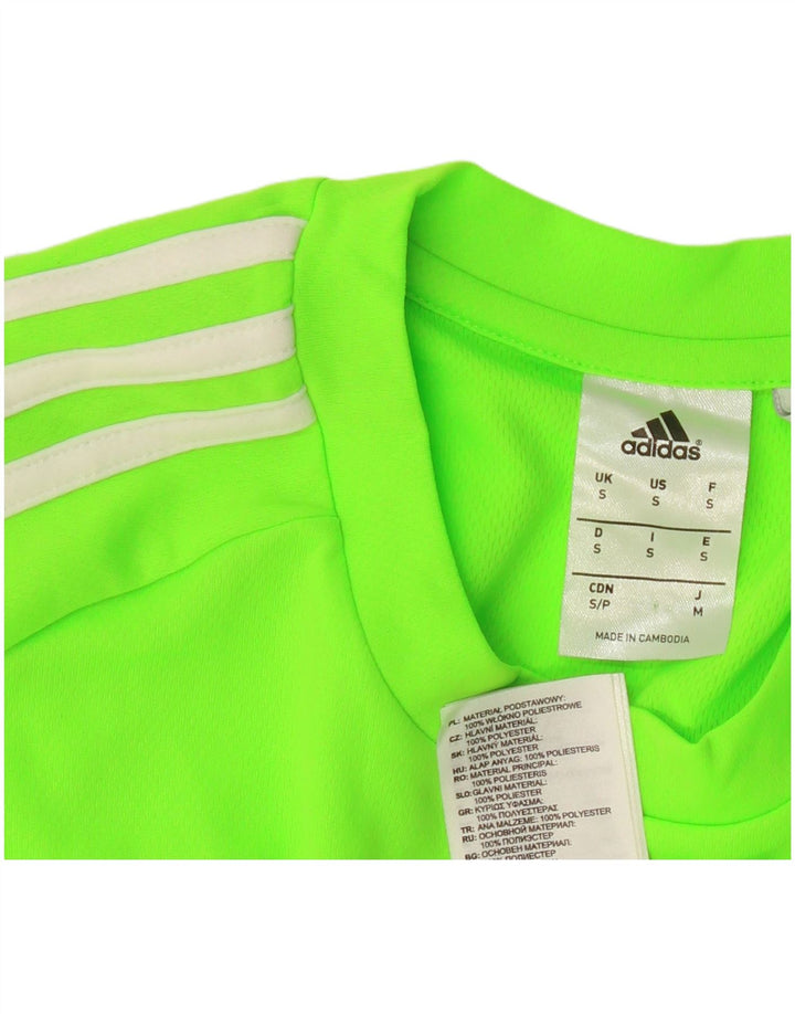 Adidas Mens Climalite Camiseta Top Pequeno Verde Colorblock Poliéster