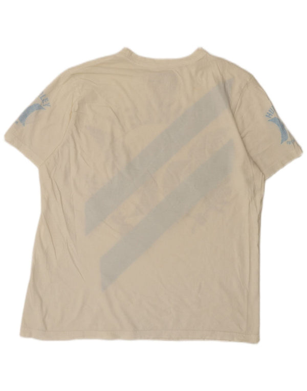 Camiseta masculina Hurley Premium Fit gráfica grande algodão branco
