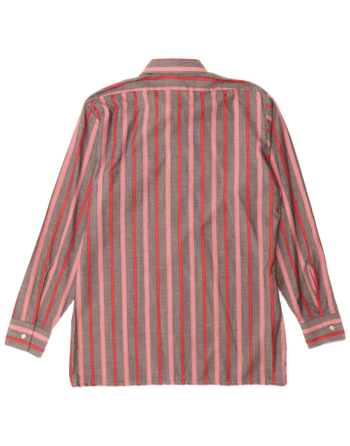 Camisa masculina Bugelfrei tamanho 40 algodão listrado cinza médio