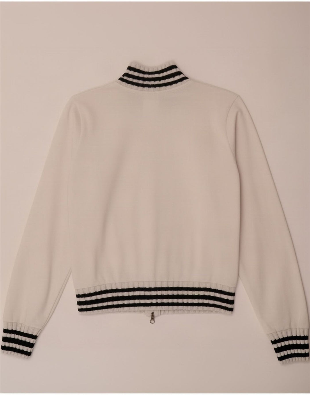 Puma Womens Tracksuit Top Jacket UK 14 Médio Branco Listrado