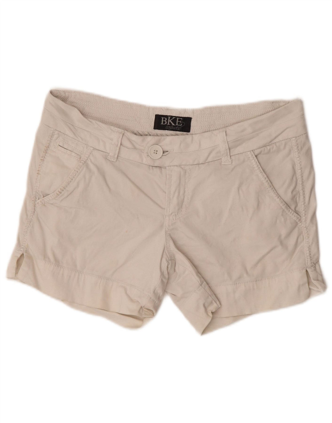 Shorts Chino feminino BKE W29 algodão bege médio