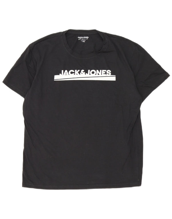 Camiseta gráfica masculina Jack & Jones Top XL algodão preto