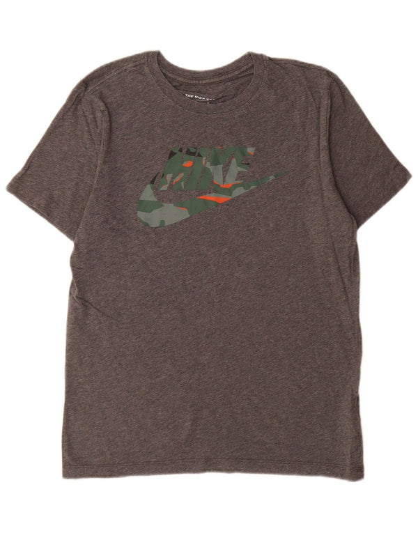 Camiseta Nike masculina gráfica Top algodão cinza médio