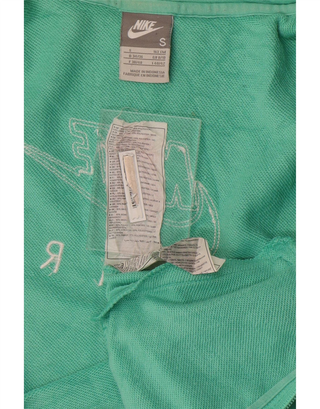 Jaqueta Nike feminina com agasalho gráfico UK 8/10 pequeno algodão turquesa
