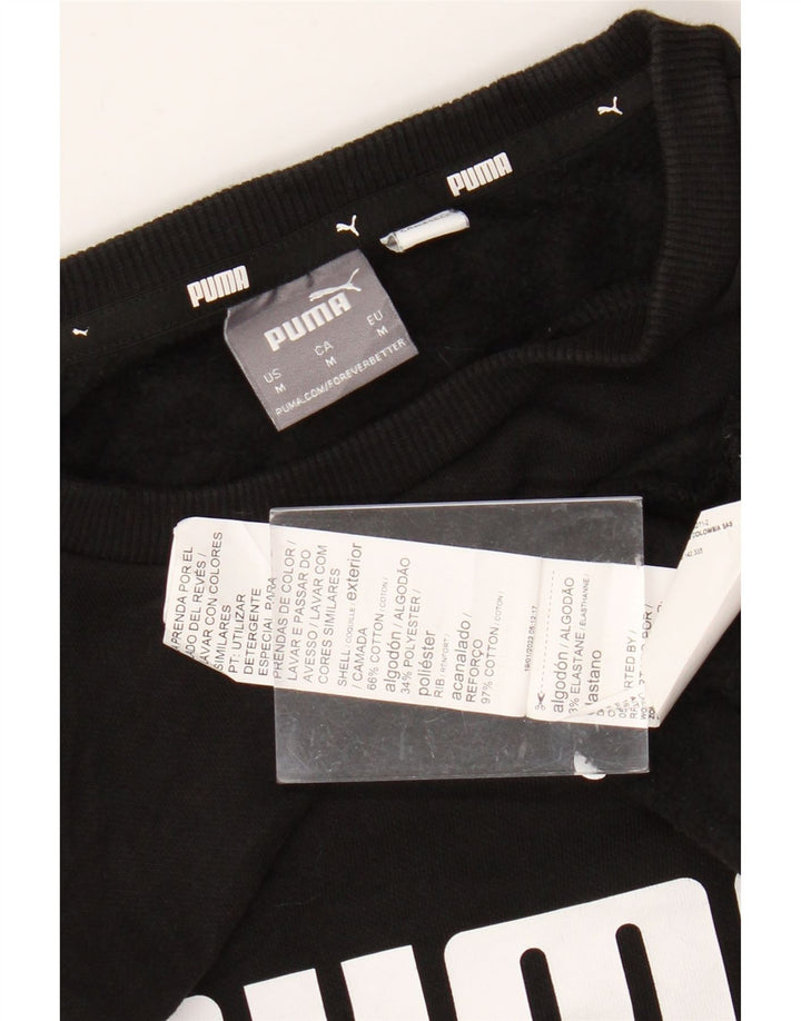 PUMA Mens Graphic Moletom Jumper Médio Algodão Preto