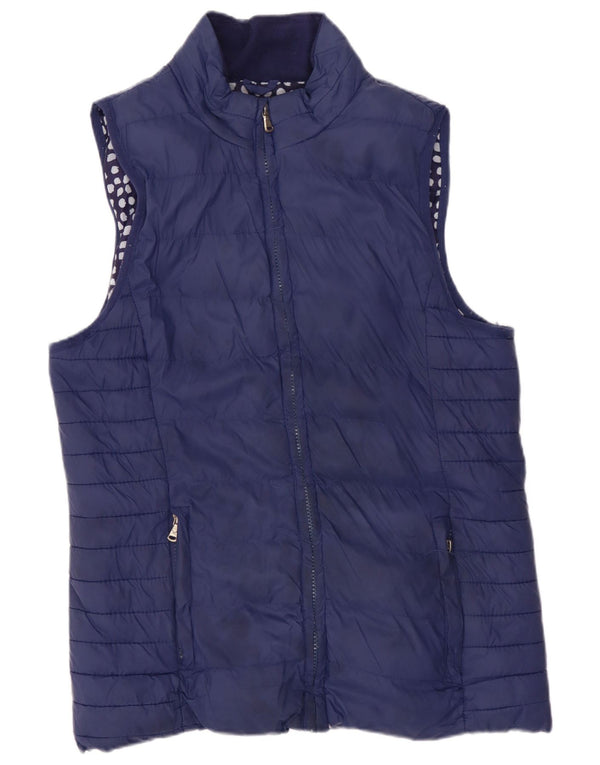 Crew Clothing Colete acolchoado feminino Reino Unido 10 pequeno nylon azul marinho