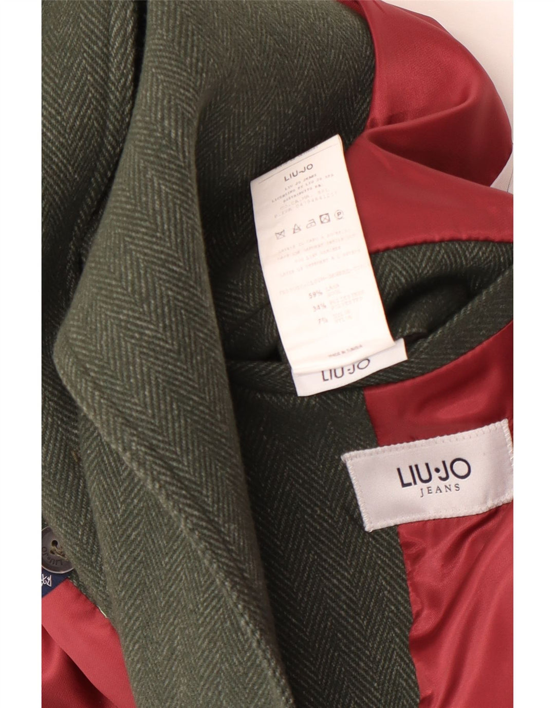 Liu Jo Casaco masculino ervilha Reino Unido 40 grande lã espinha de peixe verde