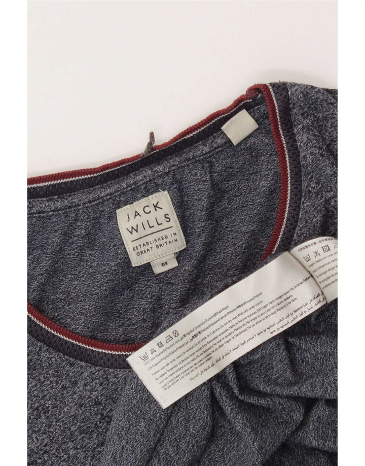 Camiseta masculina Jack Wills Top médio algodão manchado azul marinho