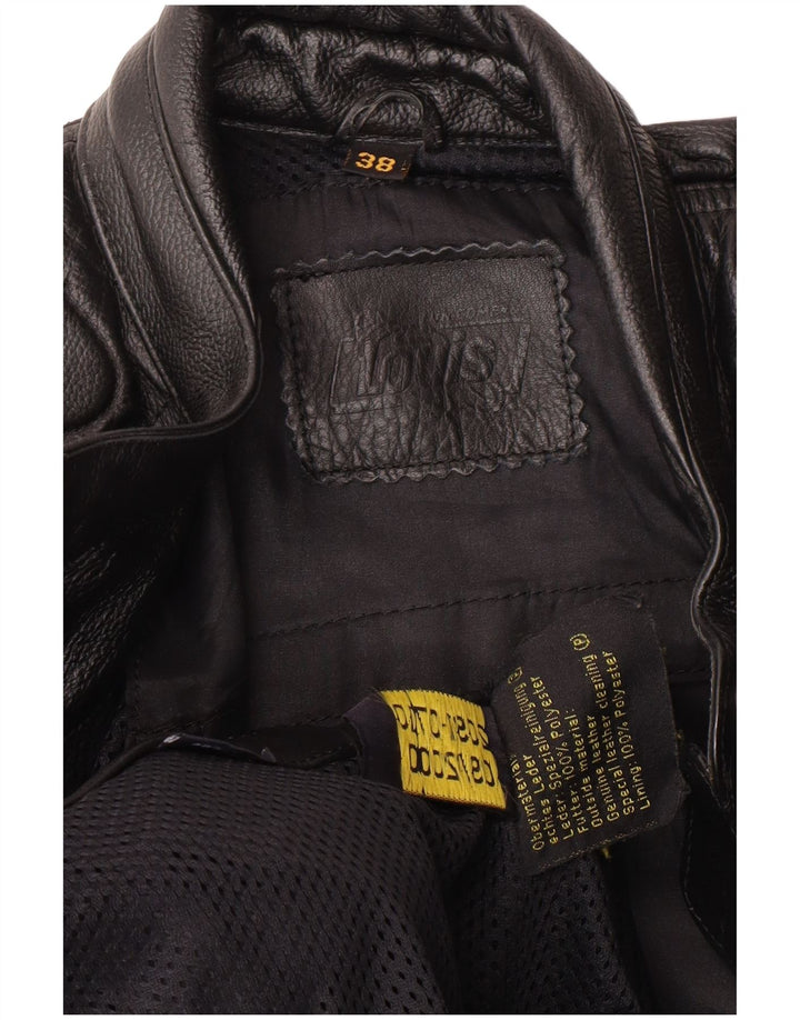 Jaqueta Louis Feminina de Couro Motorstyle EU 38 Couro Preto Médio