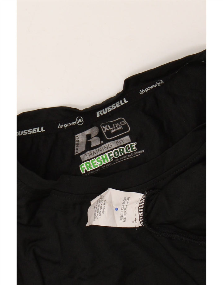 Camiseta masculina RUSSELL ATLÉTICA Dri-Power XL preto poliéster