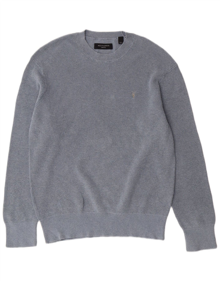 Suéter masculino ALL SAINTS com gola redonda e algodão azul médio