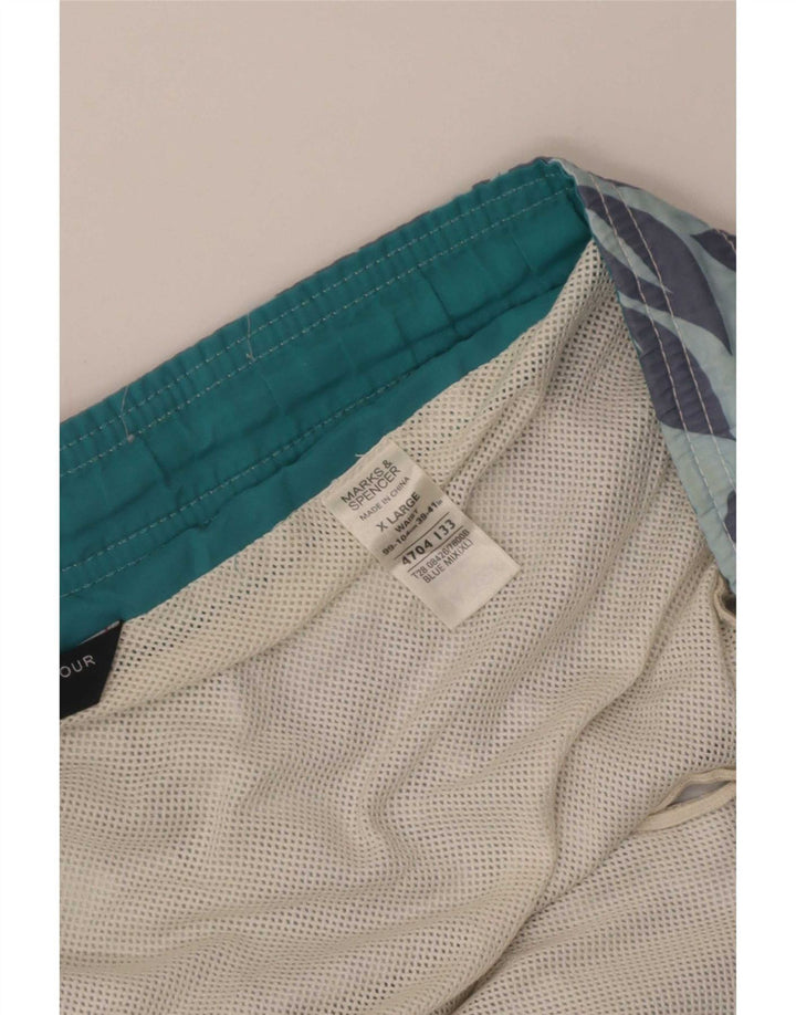 Shorts de natação masculino Marks & Spencer XL azul floral poliéster