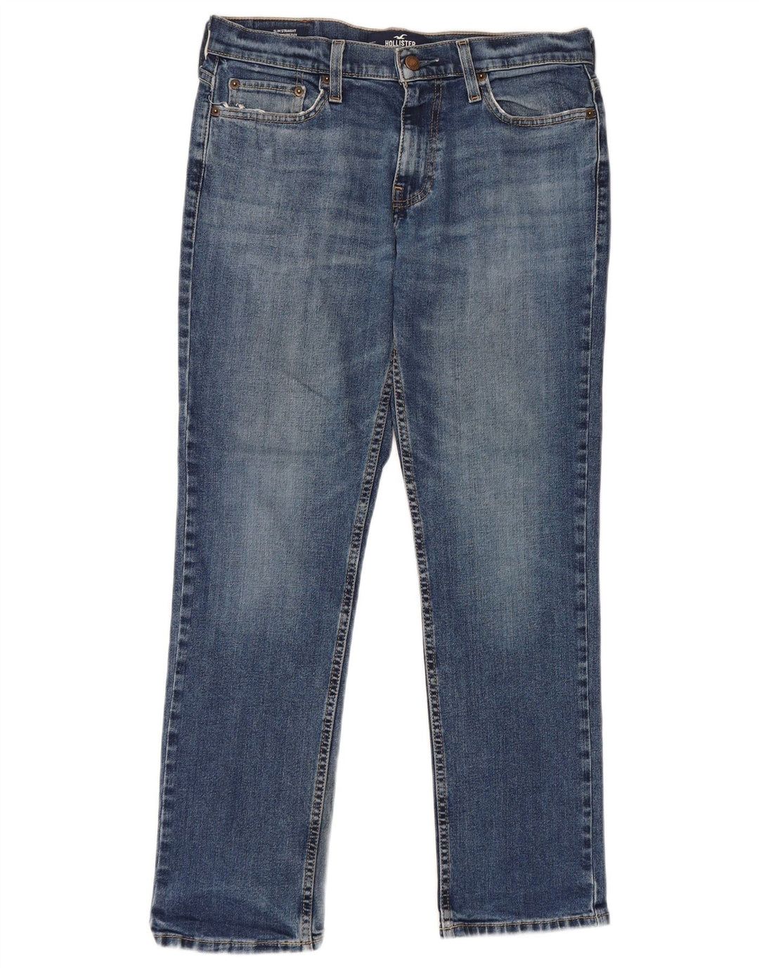 Hollister Mens Slim Jeans W30 L30 Azul Algodão