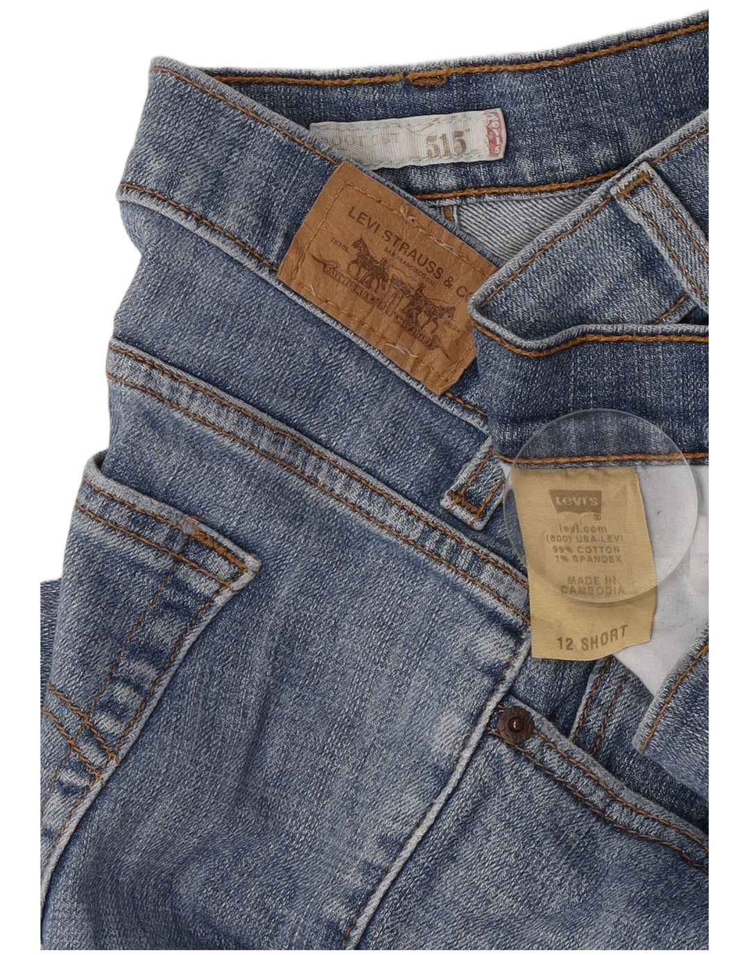 Calça jeans feminina Levi's 515 Bootcut US 12 grande W32 L30 azul algodão