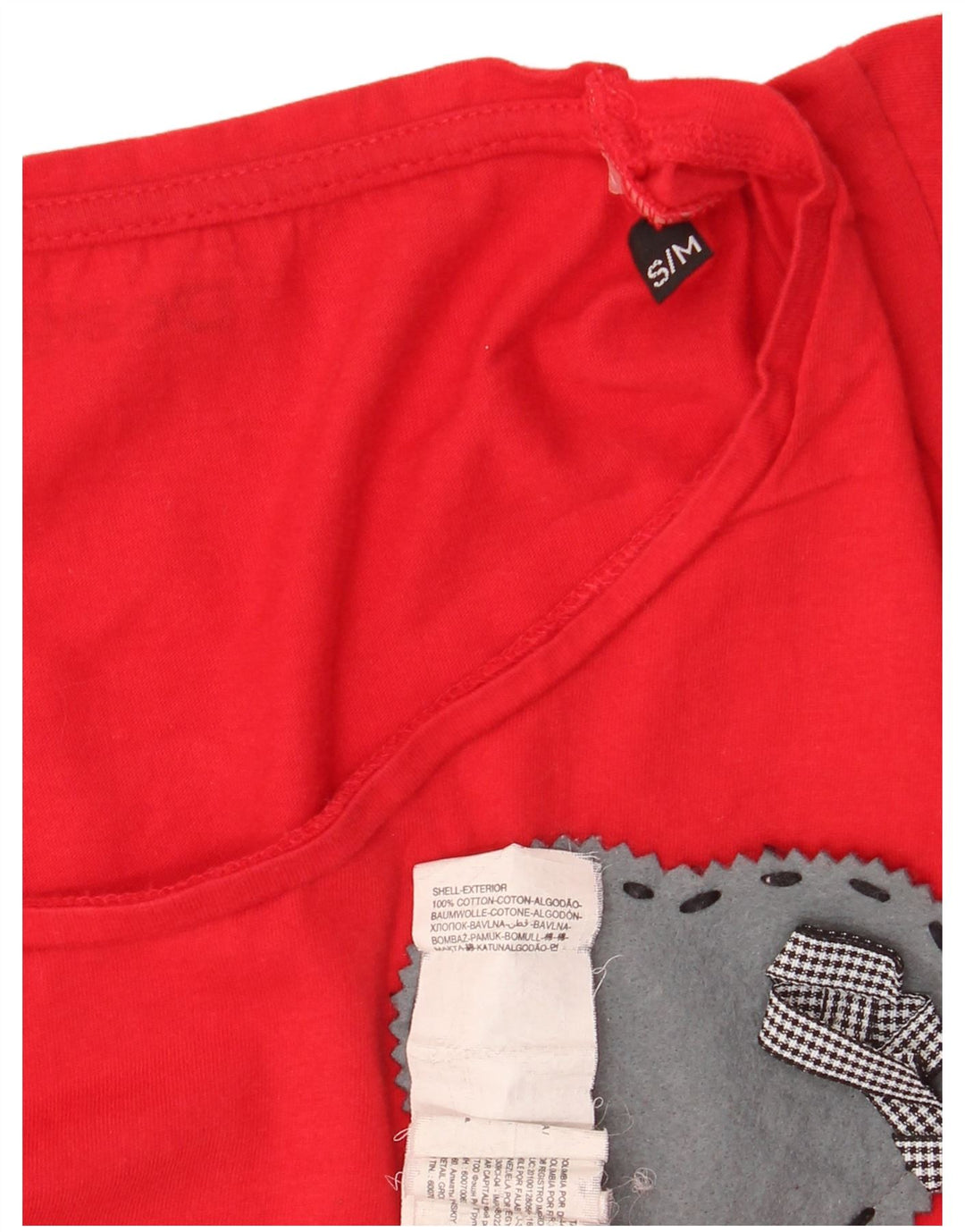 Camiseta feminina gráfica DESIGUAL UK 10 pequeno algodão vermelho