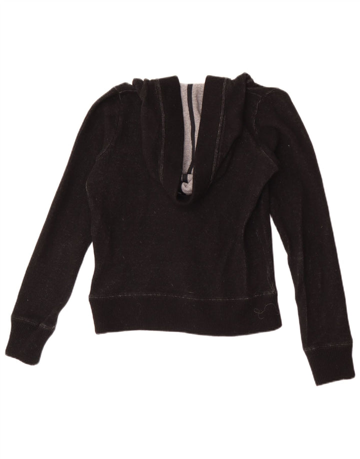 Suéter feminino com capuz Woolrich Reino Unido 10 lã preta pequena