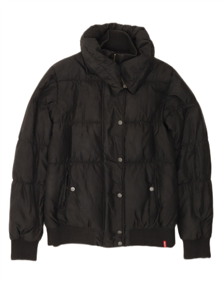 Jaqueta acolchoada feminina LEVI'S UK 10 poliéster preto pequeno