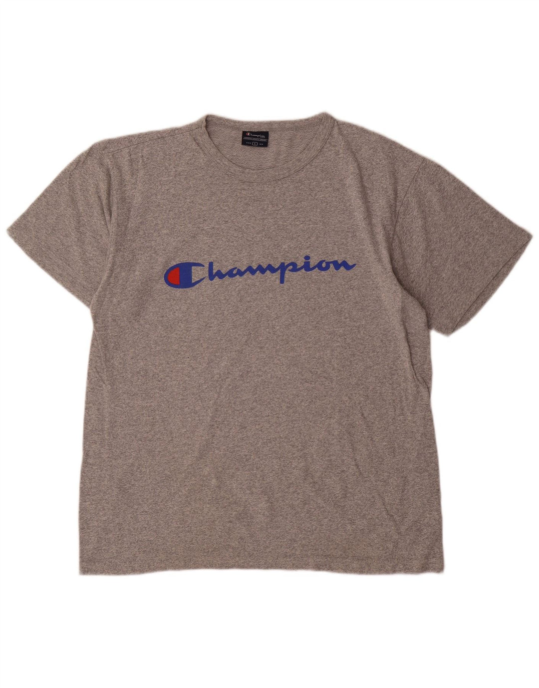 Camiseta masculina estampada Champion grande cinza manchado