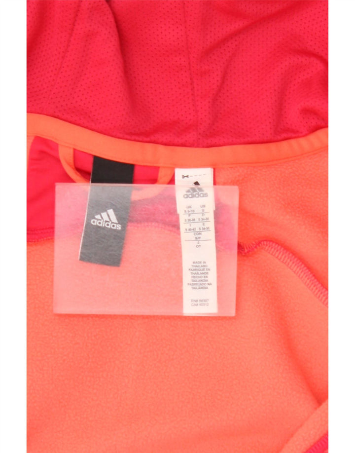 ADIDAS Womens Climawarm Zip Hoodie Sweater UK 8/10 Pequeno Rosa Poliéster
