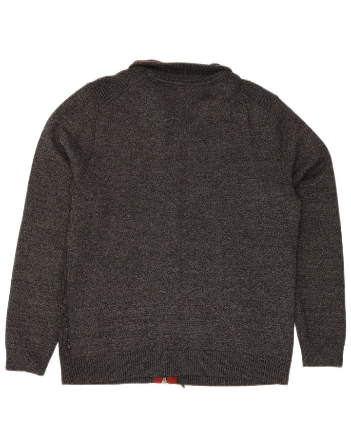 Suéter cardigã masculino TED BAKER tamanho 4 poliéster cinza grande