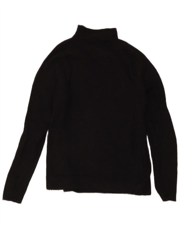 Suéter feminino Gap com gola tartaruga Reino Unido 10 lã merino preta pequena