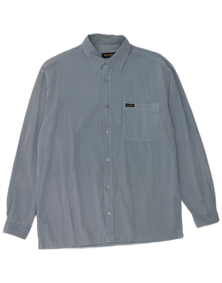 Camisa masculina WRANGLER grande algodão azul