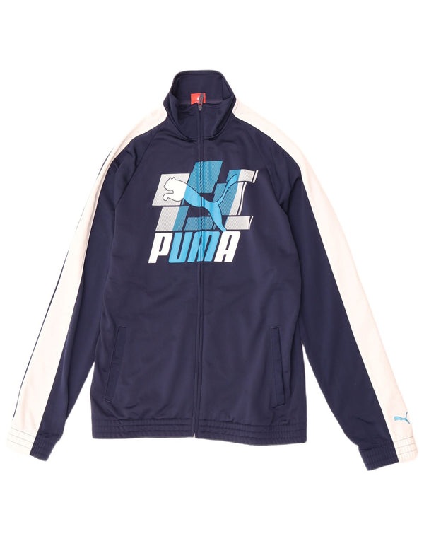 Jaqueta Puma Boys Graphic Tracksuit Top 15-16 Anos Azul Marinho Colorblock