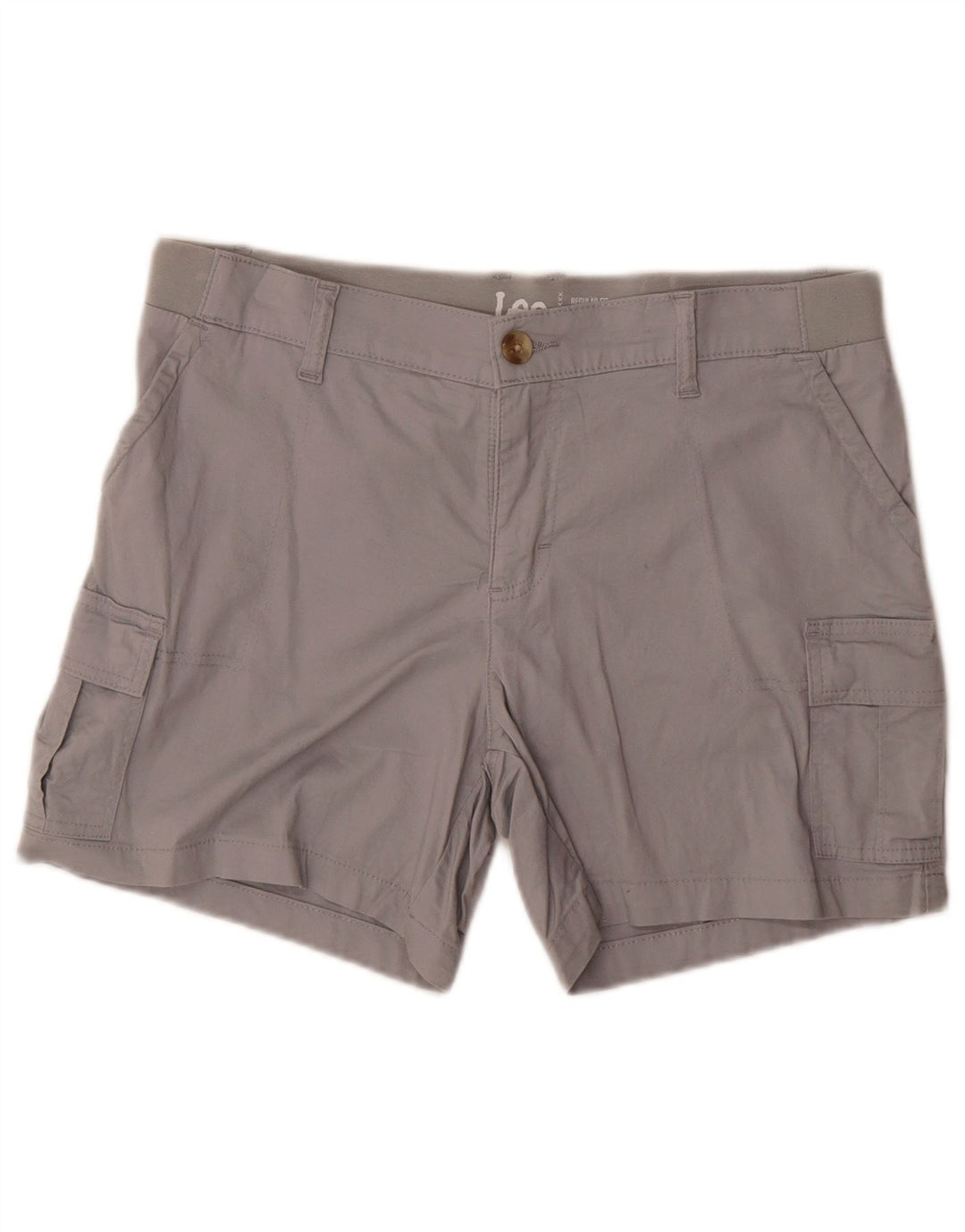 Lee Womens Mid Rise Regular Fit Cargo Shorts EUA 12 Grande W34 Cinza