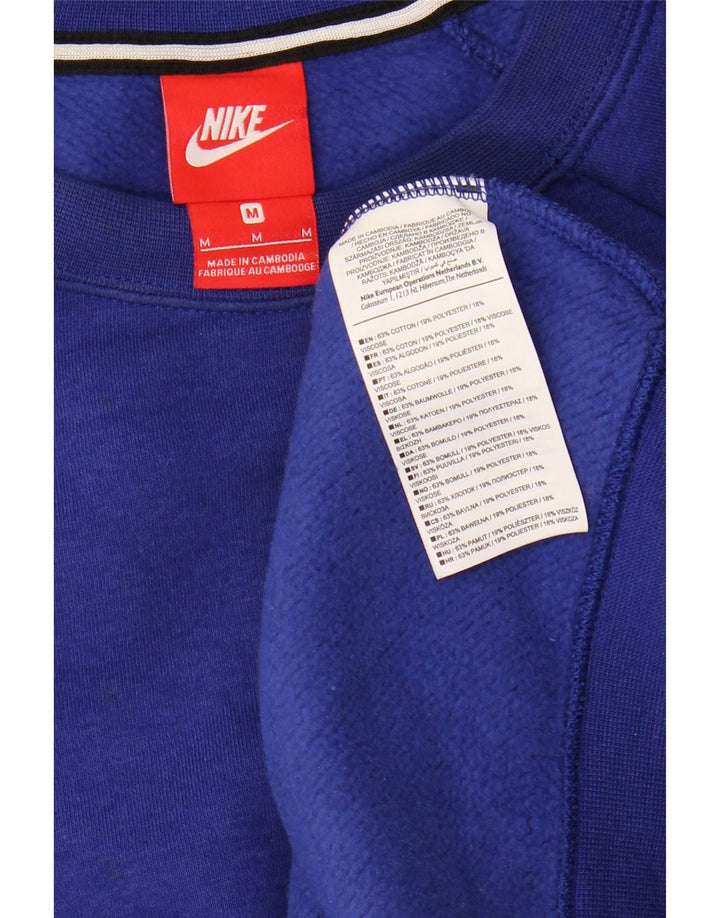 NIKE Mens Moletom Jumper Médio Azul Marinho Algodão