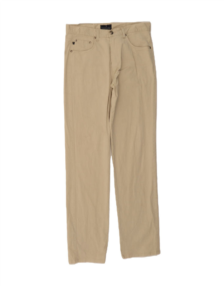 TRUSSARDI Womens Straight Chino Trousers W34 L33 Beige Cotton Vintage Trussardi and Second-Hand Trussardi from Messina Hembry 