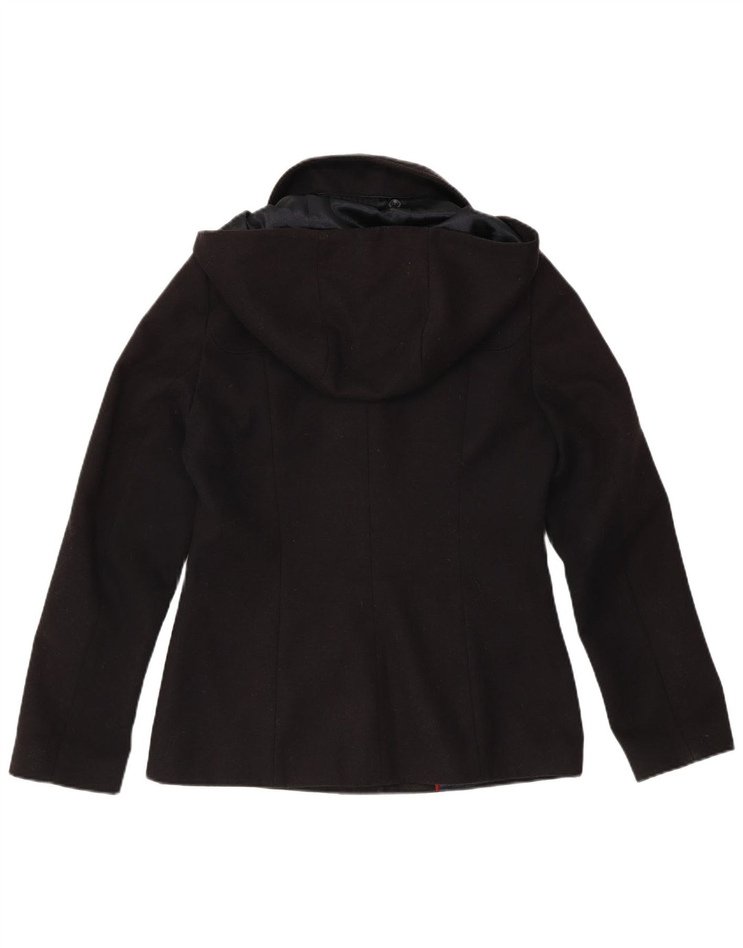 LAURA ASHLEY Jaqueta blazer feminina com capuz e 5 botões Reino Unido 10 pequena azul marinho