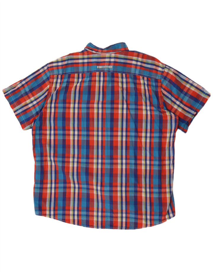 Camisa masculina de manga curta Camel Active 3XL algodão xadrez multicolorido