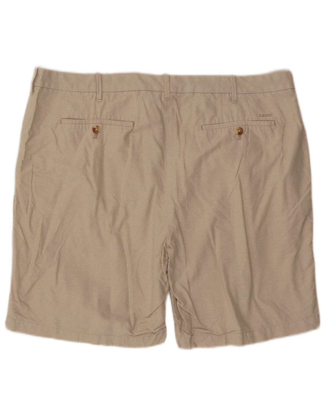 Izod Mens Chino Shorts W42 2XL Algodão Bege