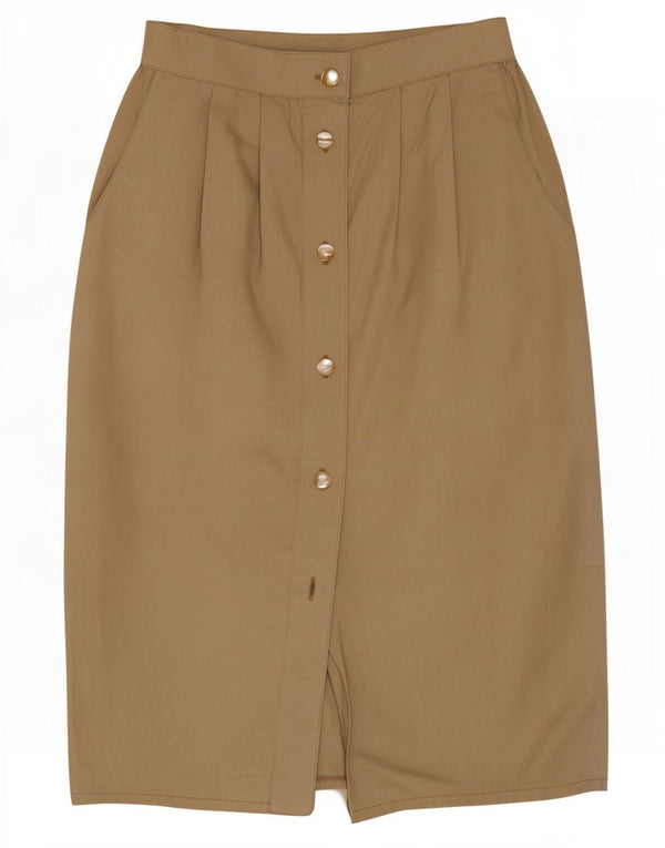 Saia lápis feminina vintage IT 42 médio W26 algodão cáqui