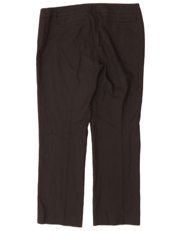 Calça feminina MARELLA de terno reto UK 14 grande W34 L28 poliéster preto