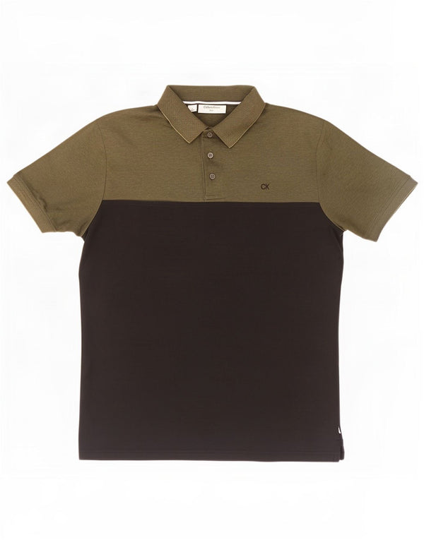 Camisa polo masculina Calvin Klein médio preto colorblock algodão