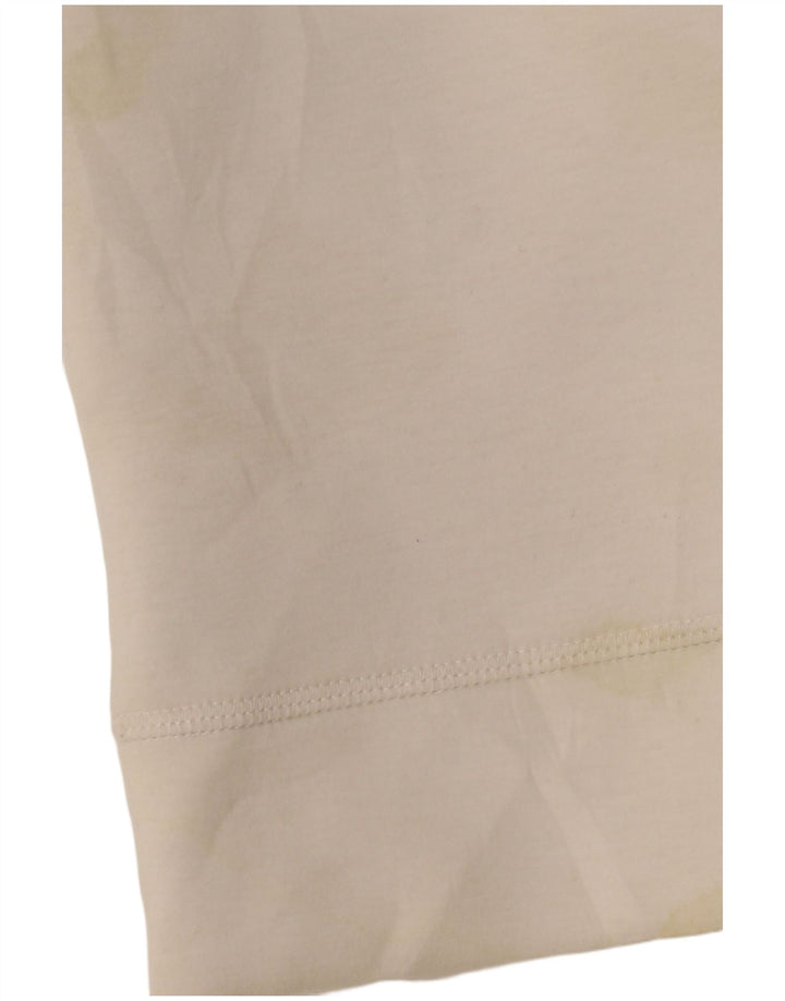 Suéter feminino CALVIN KLEIN com capuz e zíper gráfico UK 14 médio branco