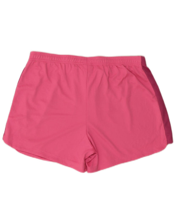 Shorts esportivos femininos Nike Dri Fit UK 16 grande poliéster colorblock rosa