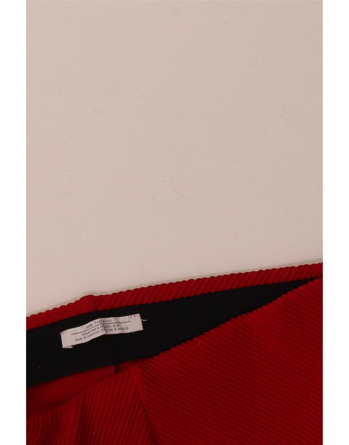 Zara Womens Trafaluc Mini Saia Pequena W26 Poliéster Vermelho