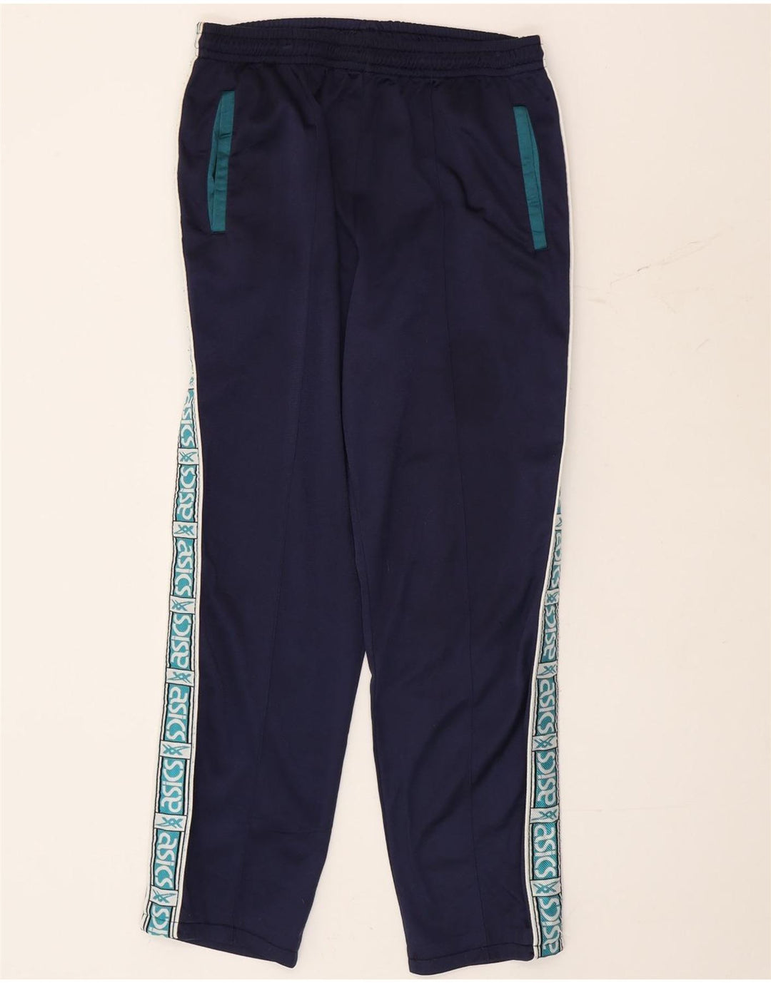 Calça masculina Asics Graphic Tracksuit médio azul marinho colorblock