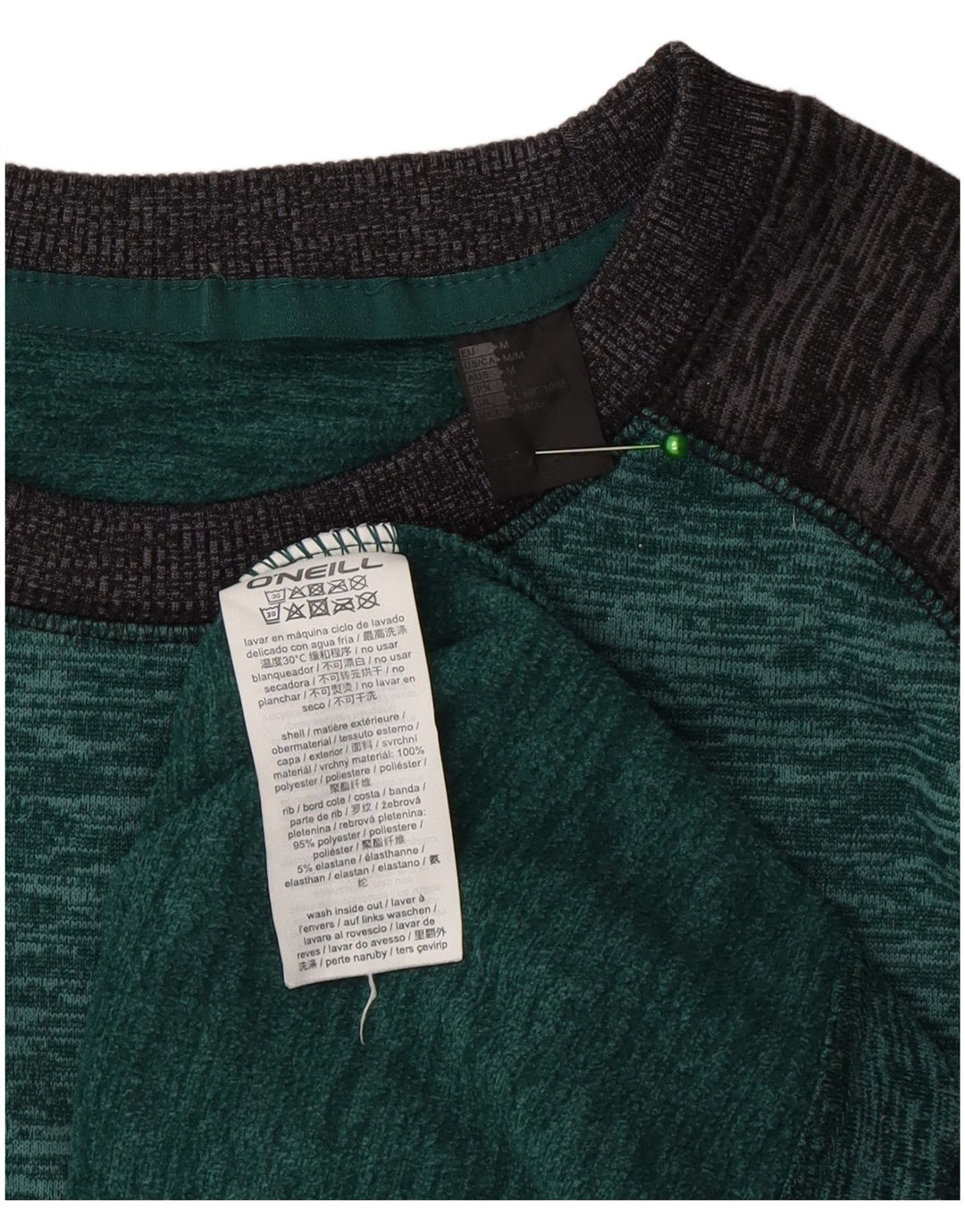 Top masculino O'Neill de manga comprida em poliéster colorblock verde médio