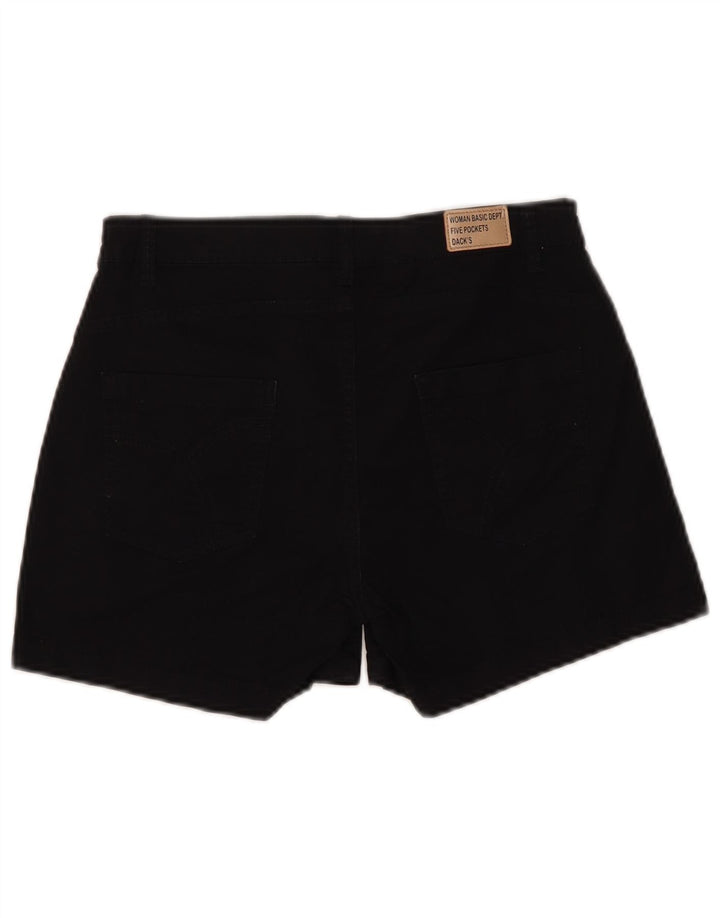 Shorts jeans feminino de ajuste regular da Dack IT 42 médio W28 algodão preto